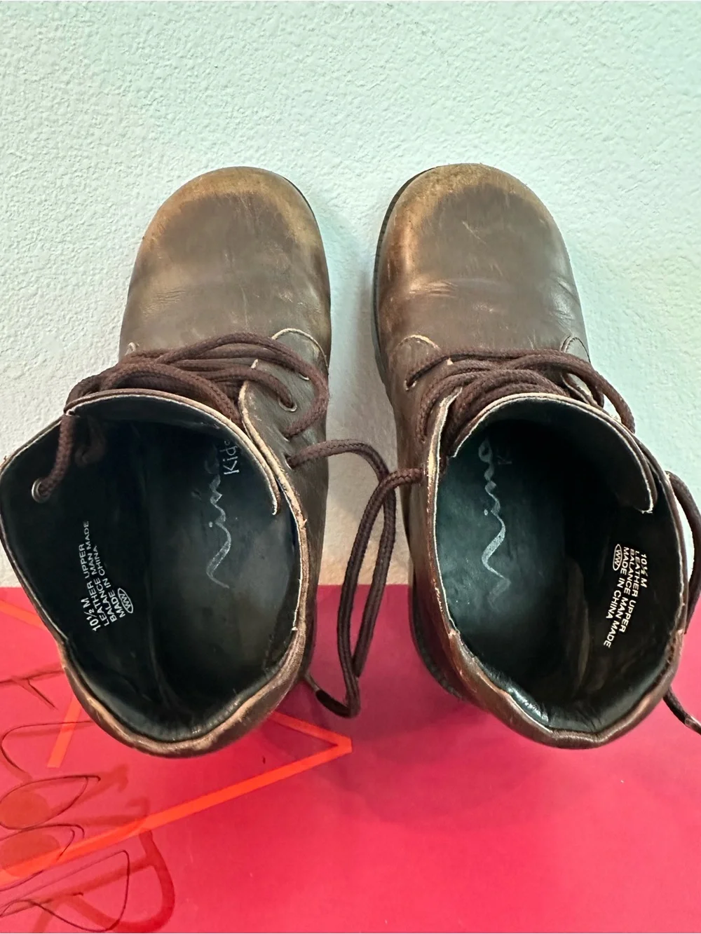 Nina Kids Brown Lace-Up Leather Shoes size 10.5”